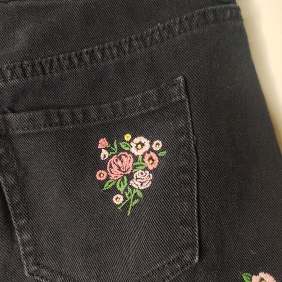 PacSun Floral Embroidered Denim Jean Skirt Size 25 Mini - Picture 7 of 9